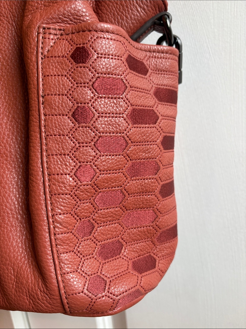 Aimee Kestenberg Rust Leather Satchel Shoulder Bag - Picture 4 of 8